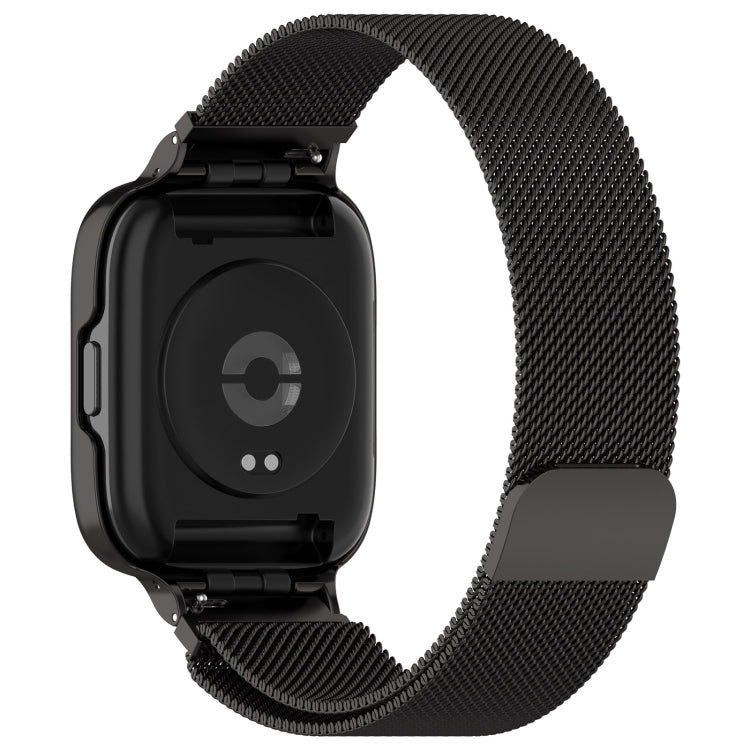 For Redmi Watch 3 Lite / Watch 3 Active 2 in 1 Milan Metal Watch Band with Watch Frame(Black) - Watch Bands by PMC TechLife | Online Shopping South Africa | PMC TechLife
