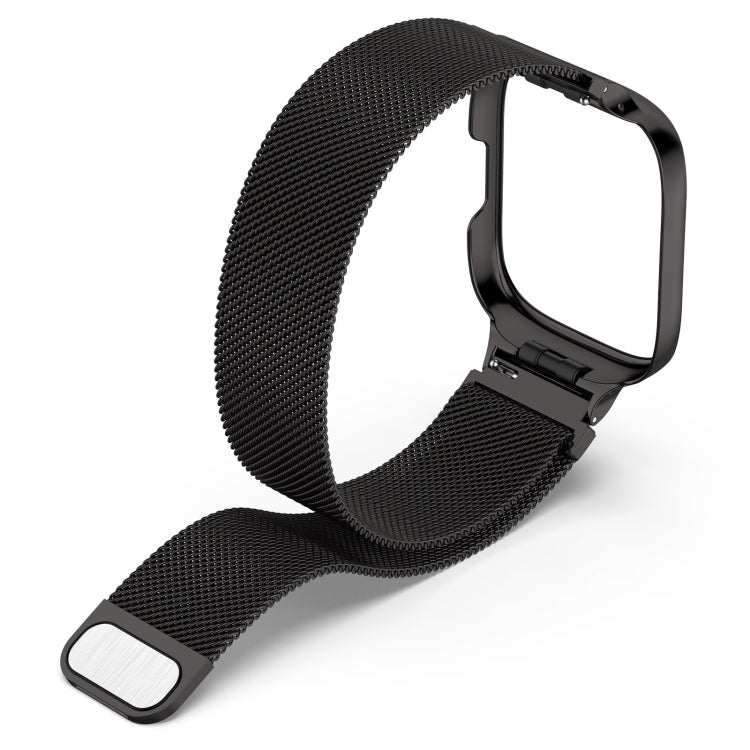For Redmi Watch 3 Lite / Watch 3 Active 2 in 1 Milan Metal Watch Band with Watch Frame(Black) - Watch Bands by PMC TechLife | Online Shopping South Africa | PMC TechLife