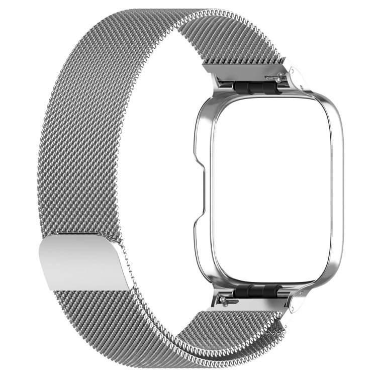 For Redmi Watch 3 Lite / Watch 3 Active 2 in 1 Milan Metal Watch Band with Watch Frame(Silver) - Watch Bands by PMC TechLife | Online Shopping South Africa | PMC TechLife