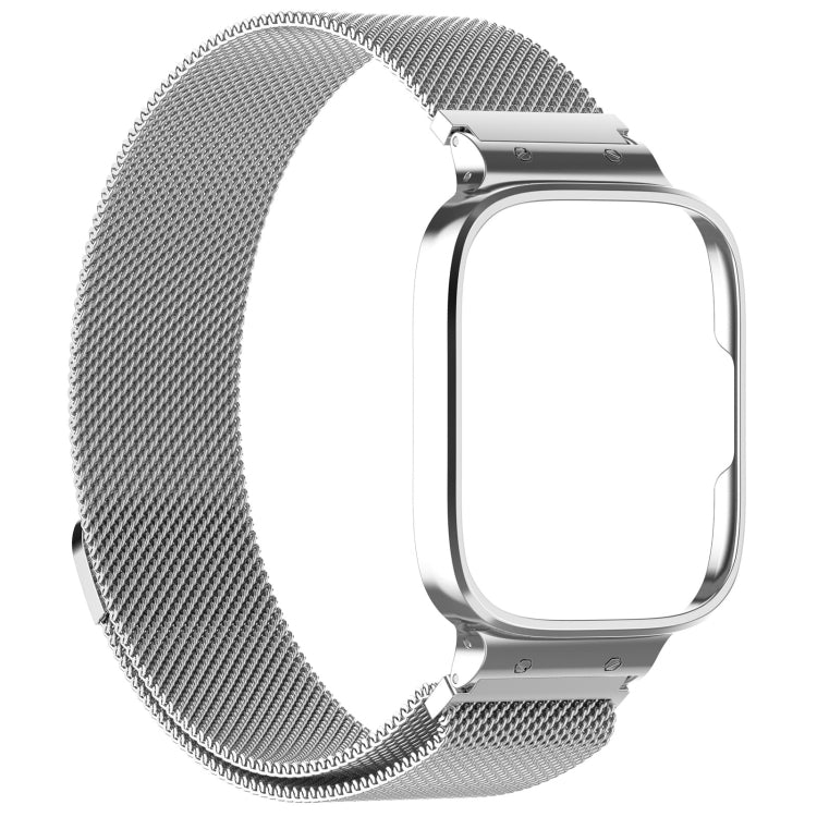 For Redmi Watch 3 Lite / Watch 3 Active 2 in 1 Milan Metal Watch Band with Watch Frame(Silver) - Watch Bands by PMC TechLife | Online Shopping South Africa | PMC TechLife