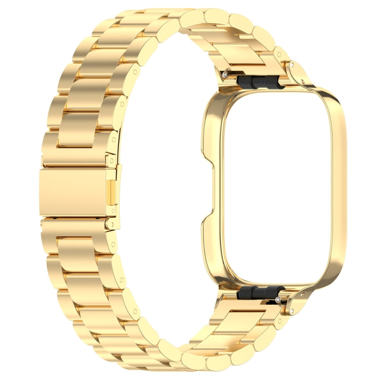 For Redmi Watch 3 Lite / Watch 3 Active 2 in 1 Three-bead Metal Watch Band with Watch Frame(Gold) - free shipping - PMC TechLife - Order now!