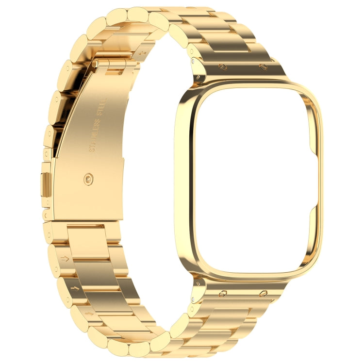 For Redmi Watch 3 Lite / Watch 3 Active 2 in 1 Three-bead Metal Watch Band with Watch Frame(Gold) - free shipping - PMC TechLife - Order now!