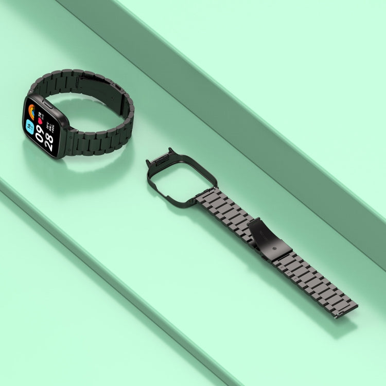 For Redmi Watch 3 Lite / Watch 3 Active 2 in 1 Three-bead Metal Watch Band with Watch Frame(Silver) - free shipping - PMC TechLife - Order now!