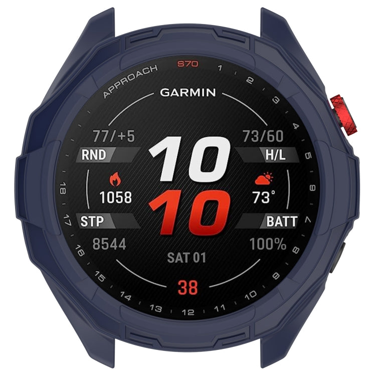 For Garmin Approach S70 47mm Armor Hollow Watch Protective Case(Midnight Blue) - Watch Cases by PMC TechLife | Online Shopping South Africa | PMC TechLife