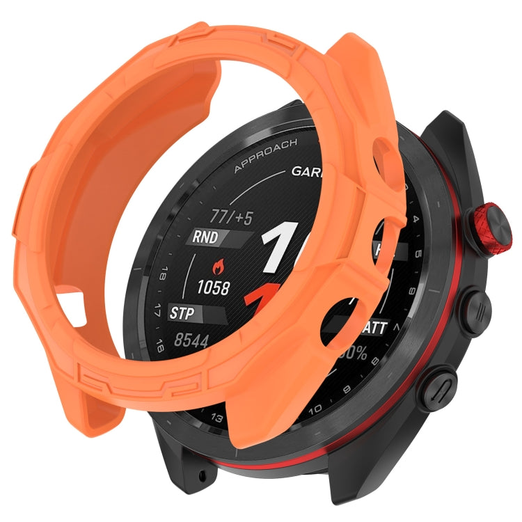 For Garmin Approach S70 42mm Armor Hollow Watch Protective Case(Orange) - Watch Cases by PMC TechLife | Online Shopping South Africa | PMC TechLife