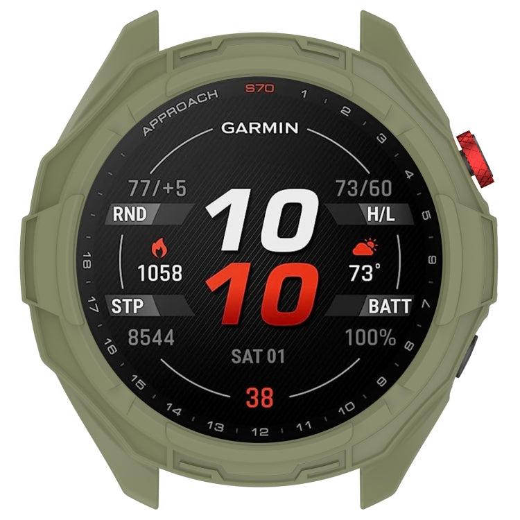 For Garmin Approach S70 42mm Armor Hollow Watch Protective Case(Green) - Watch Cases by PMC TechLife | Online Shopping South Africa | PMC TechLife