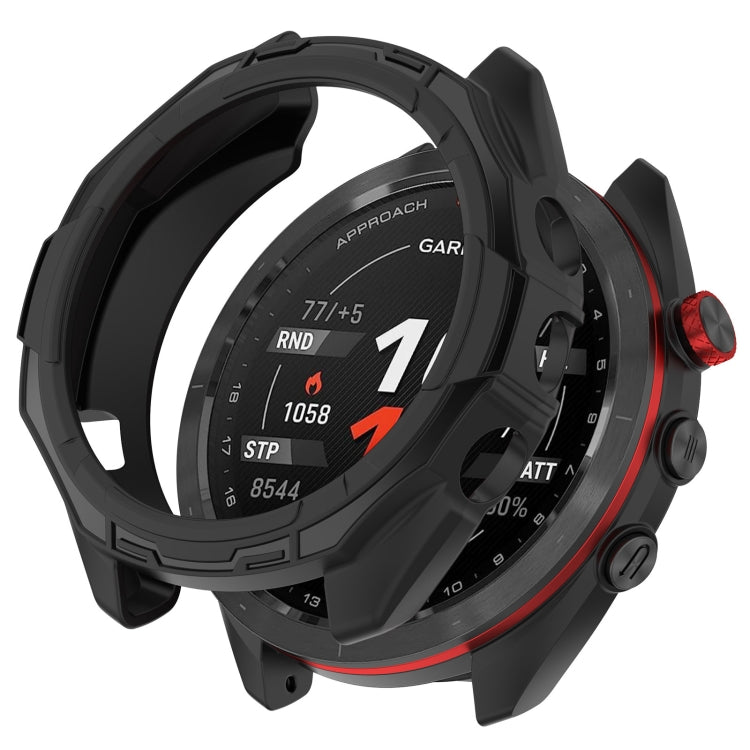 For Garmin Approach S70 42mm Armor Hollow Watch Protective Case(Black) - Watch Cases by PMC TechLife | Online Shopping South Africa | PMC TechLife
