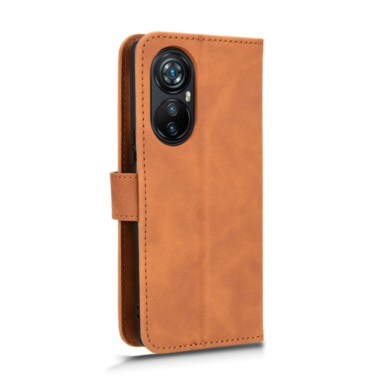 For Blackview A200 Pro Skin Feel Magnetic Flip Leather Phone Case(Brown) - More Brand by PMC TechLife | Online Shopping South Africa | PMC TechLife