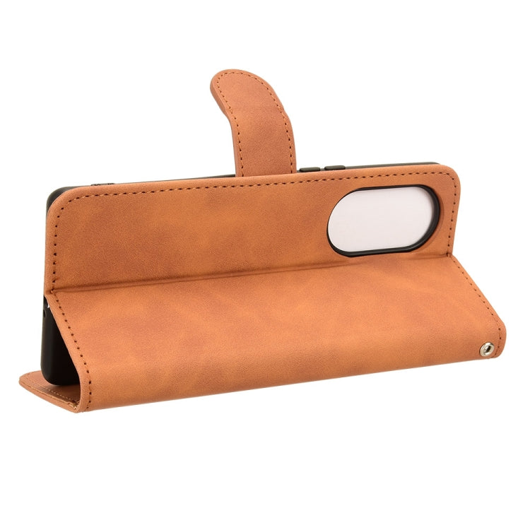 For Blackview A200 Pro Skin Feel Magnetic Flip Leather Phone Case(Brown) - More Brand by PMC TechLife | Online Shopping South Africa | PMC TechLife