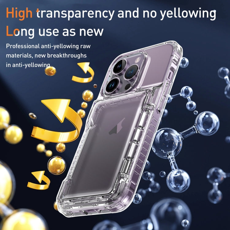 For iPhone 15 Pro Max Crystal Clear Flip Card Slot Phone Case(Transparent) - iPhone 15 Pro Max Cases by PMC TechLife | Online Shopping South Africa | PMC TechLife