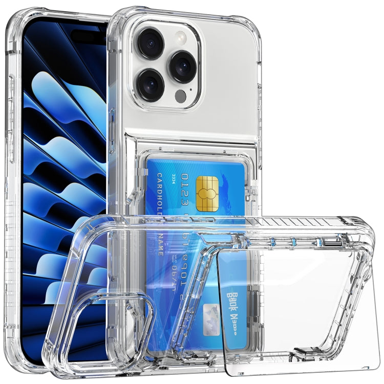 For iPhone 16 Pro Max Crystal Clear Flip Card Slot Phone Case(Transparent) - iPhone 16 Pro Max Cases by PMC TechLife | Online Shopping South Africa | PMC TechLife | Buy Now Pay Later Mobicred