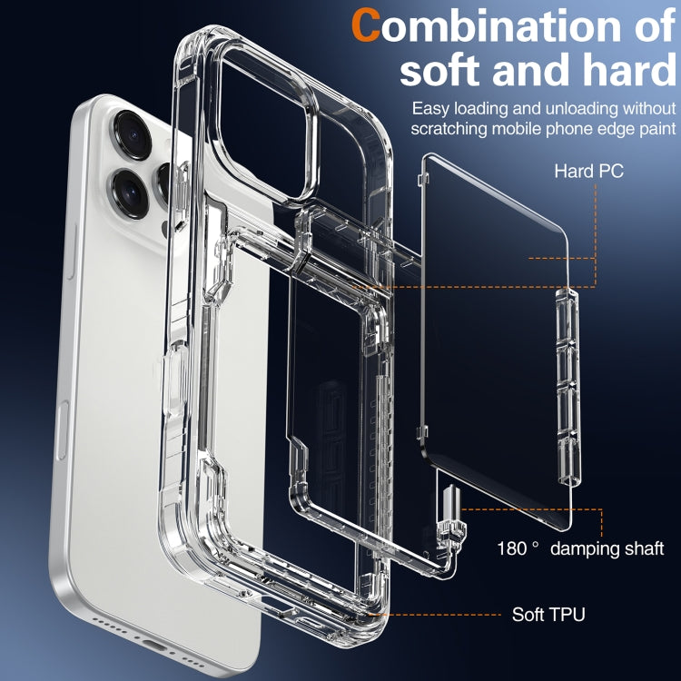 For iPhone 16 Pro Max Crystal Clear Flip Card Slot Phone Case(Transparent) - iPhone 16 Pro Max Cases by PMC TechLife | Online Shopping South Africa | PMC TechLife | Buy Now Pay Later Mobicred