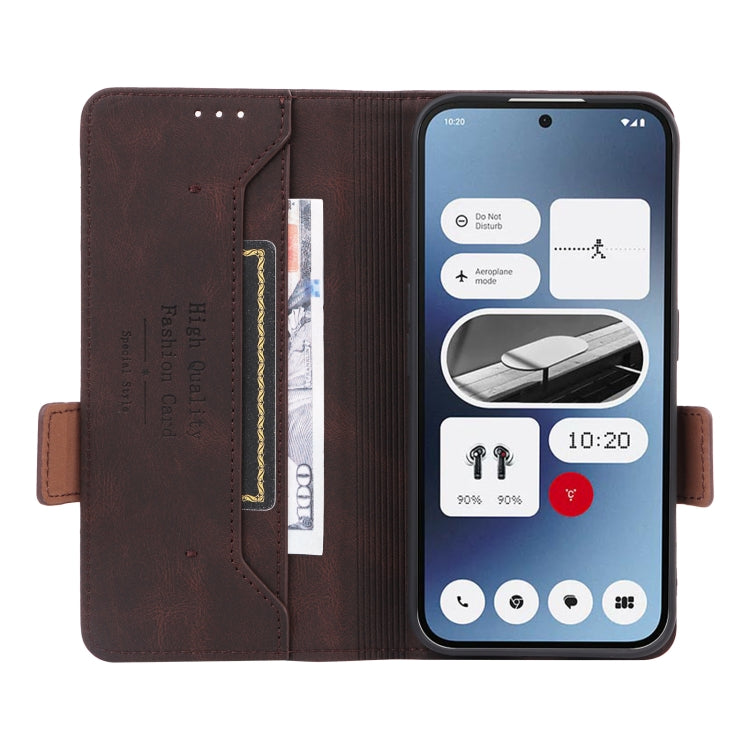 For Nothing Phone 2a Magnetic Clasp Leather Phone Case(Brown) - More Brand by PMC TechLife | Online Shopping South Africa | PMC TechLife | Buy Now Pay Later Mobicred