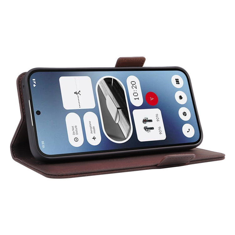 For Nothing Phone 2a Magnetic Clasp Leather Phone Case(Brown) - More Brand by PMC TechLife | Online Shopping South Africa | PMC TechLife | Buy Now Pay Later Mobicred