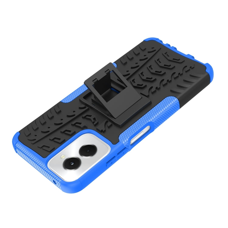 For Motorola Moto G Power 5G 2024 Tire Texture TPU + PC Phone Case with Holder(Blue) - Motorola Cases by PMC Jewellery | Online Shopping South Africa | PMC Jewellery | Buy Now Pay Later Mobicred