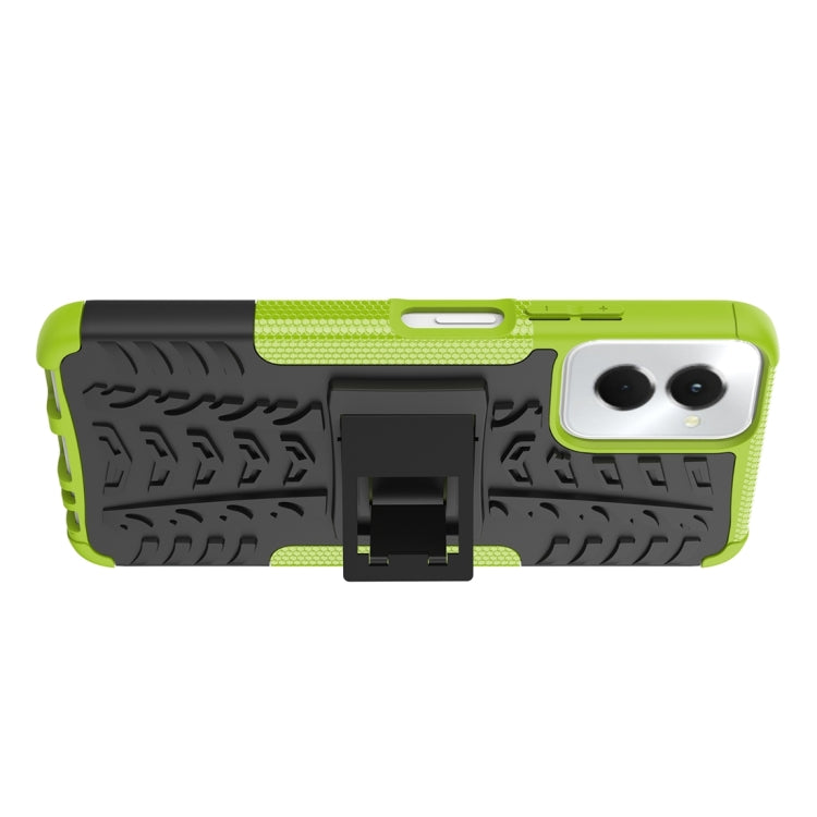For Motorola Moto G Power 5G 2024 Tire Texture TPU + PC Phone Case with Holder(Green) - Motorola Cases by PMC Jewellery | Online Shopping South Africa | PMC Jewellery | Buy Now Pay Later Mobicred