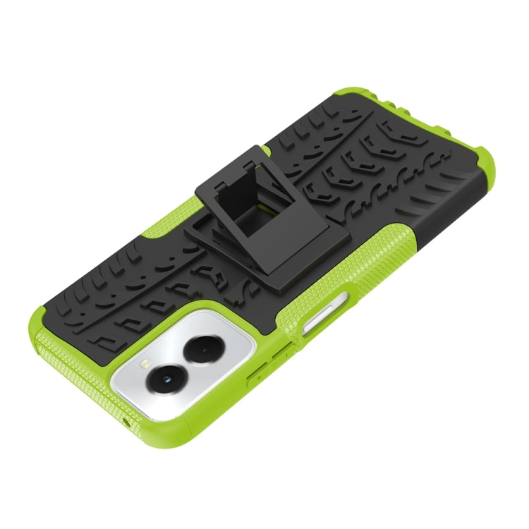 For Motorola Moto G Power 5G 2024 Tire Texture TPU + PC Phone Case with Holder(Green) - Motorola Cases by PMC Jewellery | Online Shopping South Africa | PMC Jewellery | Buy Now Pay Later Mobicred