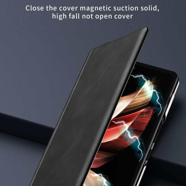 For Honor Magic V2 Celebrity Series Napa Texture Shockproof Phone Leather Case(Sapphire Blue) - Honor Cases by PMC TechLife | Online Shopping South Africa | PMC TechLife | Buy Now Pay Later Mobicred