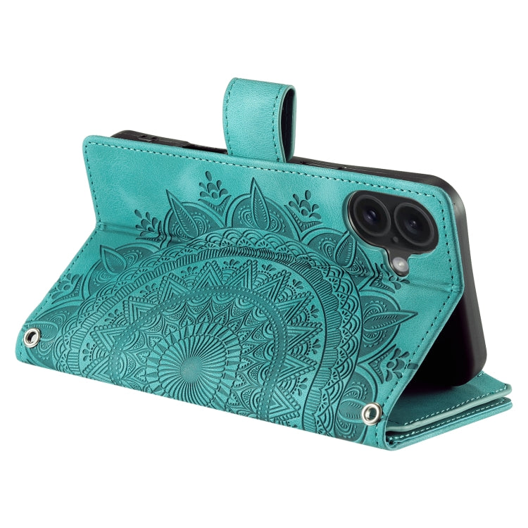 For iPhone 16 Pro Max Multi-Card Totem Zipper Leather Phone Case(Green) - iPhone 16 Pro Max Cases by PMC TechLife | Online Shopping South Africa | PMC TechLife | Buy Now Pay Later Mobicred