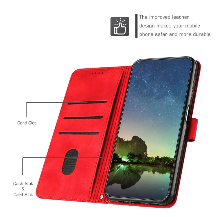 For Motorola Moto G Play 2024 Dream Triangle Leather Phone Case with Lanyard(Red) - Motorola Cases by PMC Jewellery | Online Shopping South Africa | PMC Jewellery | Buy Now Pay Later Mobicred