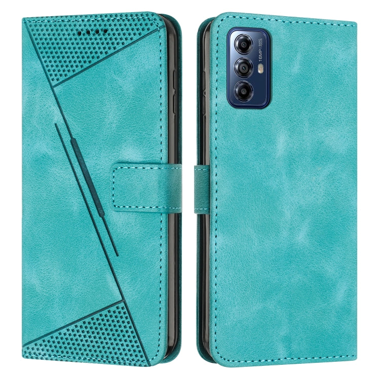 For Motorola Moto G Play 2024 Dream Triangle Leather Phone Case with Lanyard(Green) - Motorola Cases by PMC Jewellery | Online Shopping South Africa | PMC Jewellery | Buy Now Pay Later Mobicred
