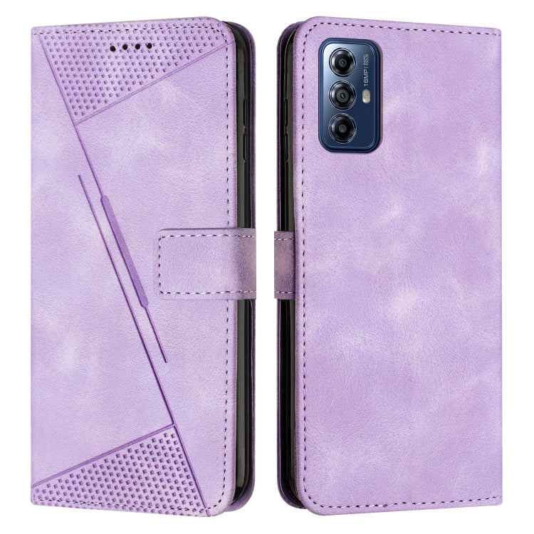For Motorola Moto G Play 2024 Dream Triangle Leather Phone Case with Lanyard(Purple) - free shipping - PMC Jewellery - Order now!