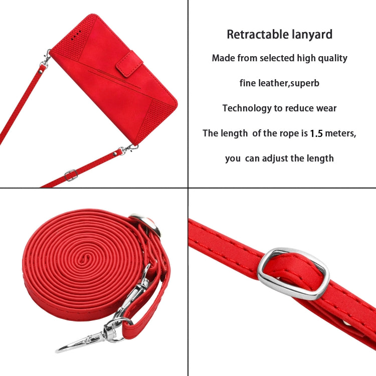 For Motorola Moto G Power 5G 2024 Dream Triangle Leather Phone Case with Lanyard(Red) - Motorola Cases by PMC Jewellery | Online Shopping South Africa | PMC Jewellery | Buy Now Pay Later Mobicred