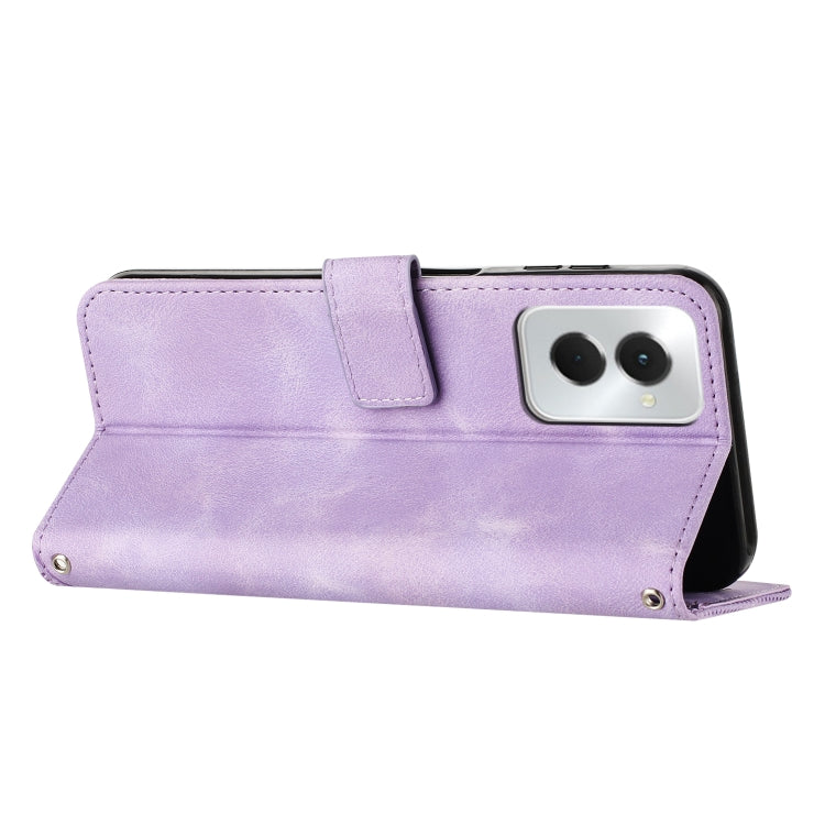 For Motorola Moto G Power 5G 2024 Dream Triangle Leather Phone Case with Lanyard(Purple) - Motorola Cases by PMC Jewellery | Online Shopping South Africa | PMC Jewellery | Buy Now Pay Later Mobicred