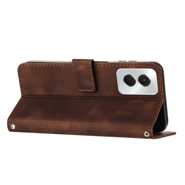 For Motorola Moto G Power 5G 2024 Dream Triangle Leather Phone Case with Lanyard(Brown) - Motorola Cases by PMC Jewellery | Online Shopping South Africa | PMC Jewellery | Buy Now Pay Later Mobicred