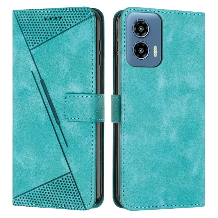 For Motorola Moto G Play 5G 2024/Moto G 5G 2024 Dream Triangle Leather Phone Case with Lanyard(Green) - Motorola Cases by PMC Jewellery | Online Shopping South Africa | PMC Jewellery | Buy Now Pay Later Mobicred