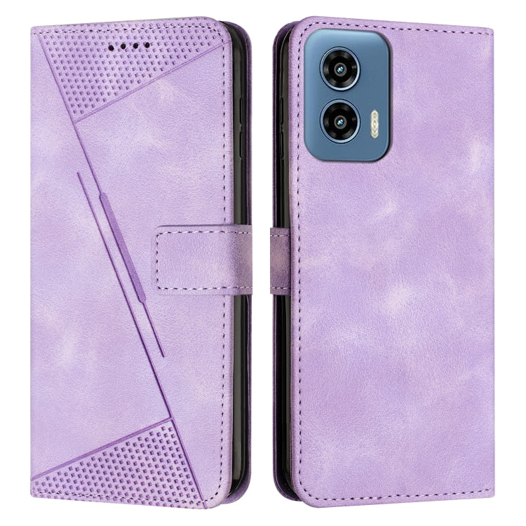 For Motorola Moto G Play 5G 2024/Moto G 5G 2024 Dream Triangle Leather Phone Case with Lanyard(Purple) - Motorola Cases by PMC Jewellery | Online Shopping South Africa | PMC Jewellery | Buy Now Pay Later Mobicred