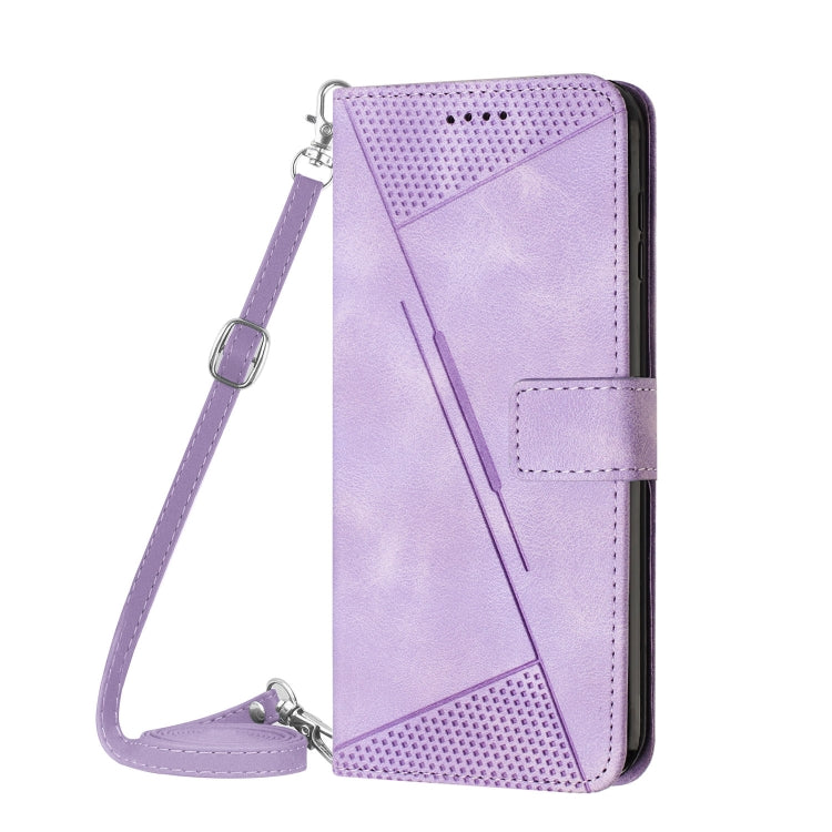For Motorola Moto G Play 5G 2024/Moto G 5G 2024 Dream Triangle Leather Phone Case with Lanyard(Purple) - Motorola Cases by PMC Jewellery | Online Shopping South Africa | PMC Jewellery | Buy Now Pay Later Mobicred