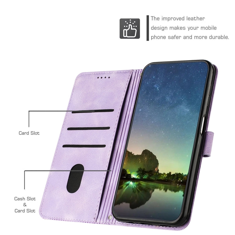 For Motorola Moto G Play 5G 2024/Moto G 5G 2024 Dream Triangle Leather Phone Case with Lanyard(Purple) - Motorola Cases by PMC Jewellery | Online Shopping South Africa | PMC Jewellery | Buy Now Pay Later Mobicred