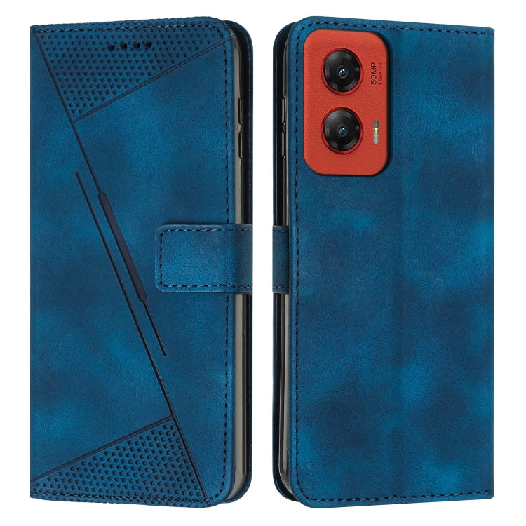 For Motorola Moto G Stylus 5G 2024 Dream Triangle Leather Phone Case with Lanyard(Blue) - Motorola Cases by PMC Jewellery | Online Shopping South Africa | PMC Jewellery | Buy Now Pay Later Mobicred