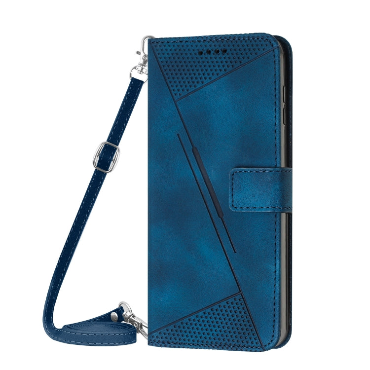 For Motorola Moto G Stylus 5G 2024 Dream Triangle Leather Phone Case with Lanyard(Blue) - Motorola Cases by PMC Jewellery | Online Shopping South Africa | PMC Jewellery | Buy Now Pay Later Mobicred