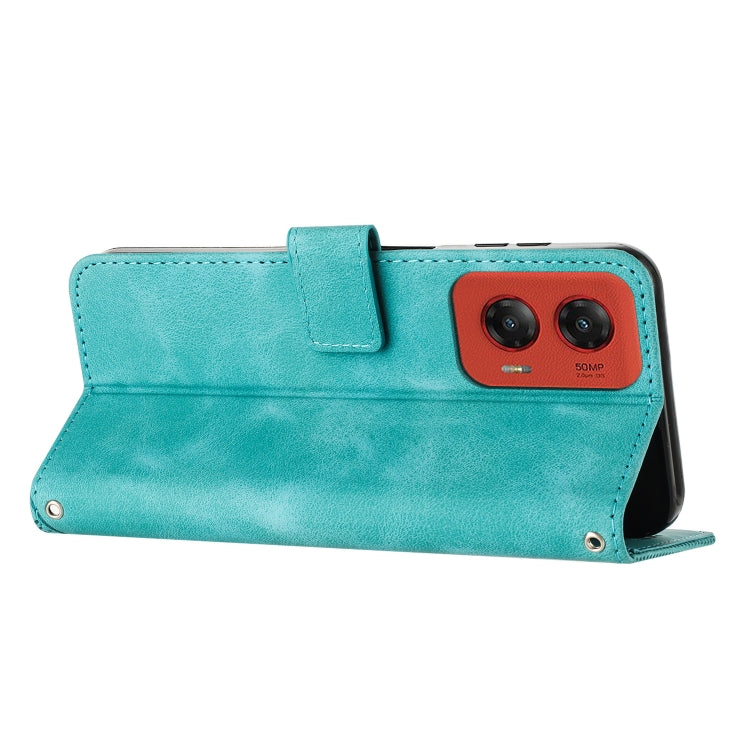 For Motorola Moto G Stylus 5G 2024 Dream Triangle Leather Phone Case with Lanyard(Green) - Motorola Cases by PMC Jewellery | Online Shopping South Africa | PMC Jewellery | Buy Now Pay Later Mobicred