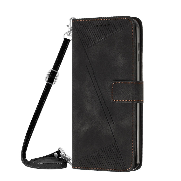 For Motorola Moto G Stylus 5G 2024 Dream Triangle Leather Phone Case with Lanyard(Black) - Motorola Cases by PMC Jewellery | Online Shopping South Africa | PMC Jewellery | Buy Now Pay Later Mobicred