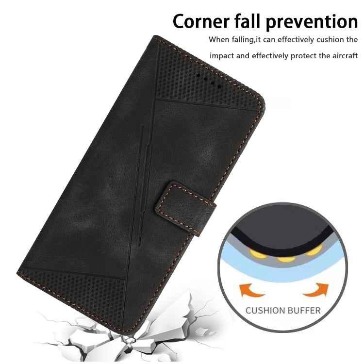 For Motorola Moto G Stylus 5G 2024 Dream Triangle Leather Phone Case with Lanyard(Black) - Motorola Cases by PMC Jewellery | Online Shopping South Africa | PMC Jewellery | Buy Now Pay Later Mobicred
