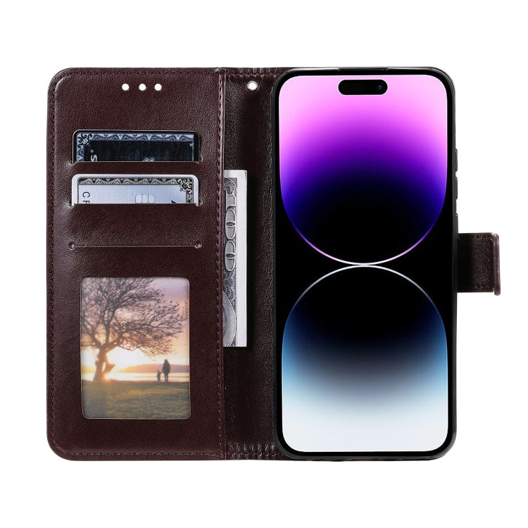 For iPhone 16 Pro Max Totem Flower Embossed Leather Phone Case(Brown) - iPhone 16 Pro Max Cases by PMC TechLife | Online Shopping South Africa | PMC TechLife | Buy Now Pay Later Mobicred