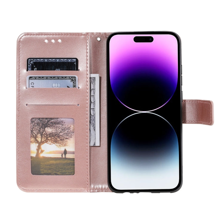 For iPhone 16 Pro Totem Flower Embossed Leather Phone Case(Rose Gold) - iPhone 16 Pro Cases by PMC TechLife | Online Shopping South Africa | PMC TechLife | Buy Now Pay Later Mobicred