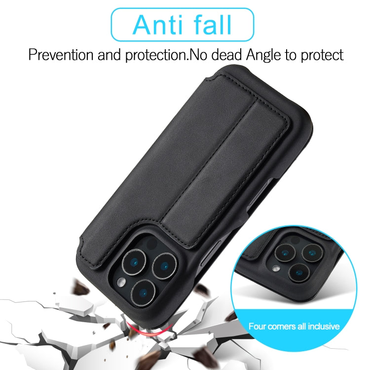 For iPhone 16 Pro LC.IMEEKE Hon Ancient Series Flip Leather Phone Case(Black) - free shipping - PMC Jewellery - Order now!