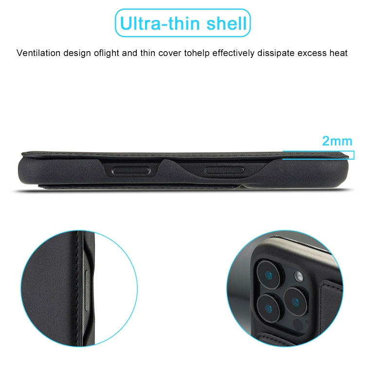 For iPhone 16 Pro LC.IMEEKE Hon Ancient Series Flip Leather Phone Case(Black) - free shipping - PMC Jewellery - Order now!