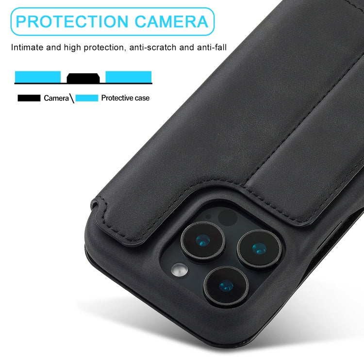 For iPhone 16 Pro LC.IMEEKE Hon Ancient Series Flip Leather Phone Case(Black) - free shipping - PMC Jewellery - Order now!