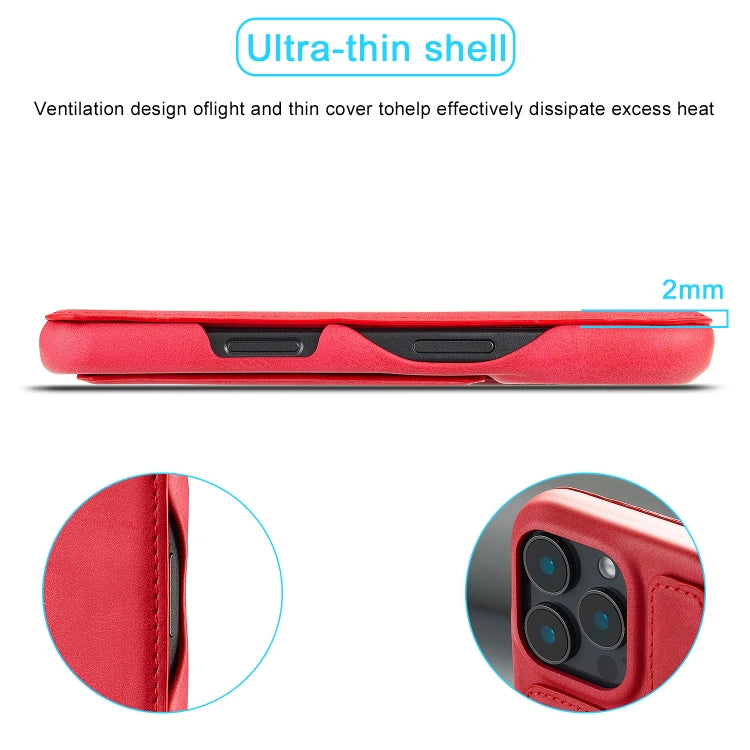 For iPhone 16 Pro LC.IMEEKE Hon Ancient Series Flip Leather Phone Case(Red) - free shipping - PMC Jewellery - Order now!