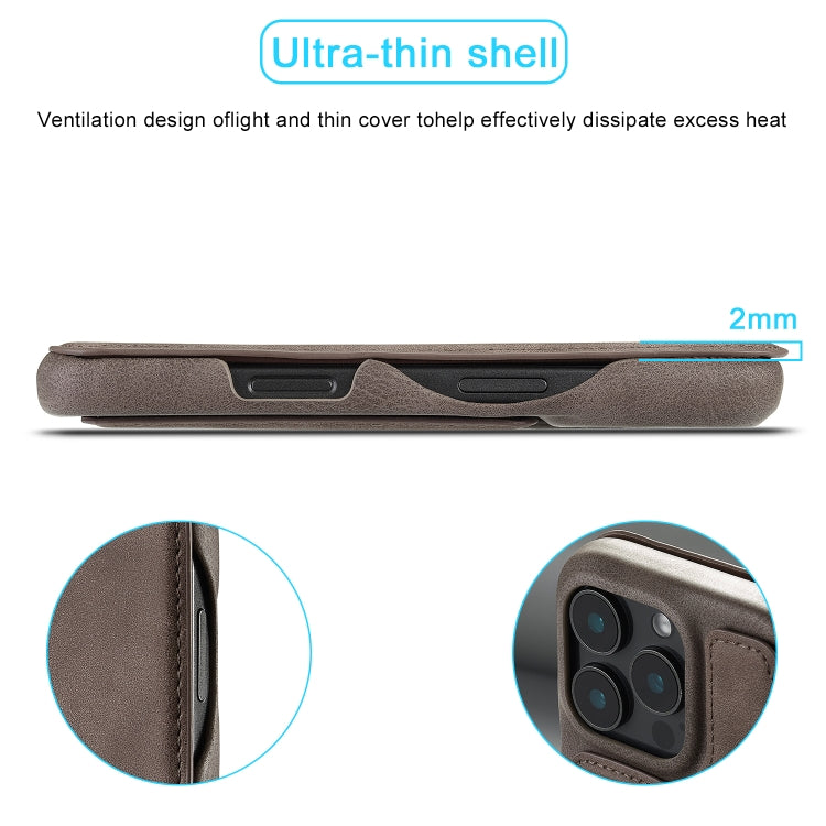 For iPhone 16 Pro LC.IMEEKE Hon Ancient Series Flip Leather Phone Case(Coffee) - free shipping - PMC Jewellery - Order now!