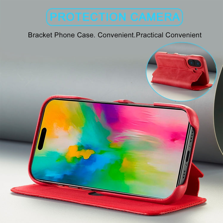 For iPhone 16 Plus LC.IMEEKE Hon Ancient Series Flip Leather Phone Case(Red) - free shipping - PMC Jewellery - Order now!