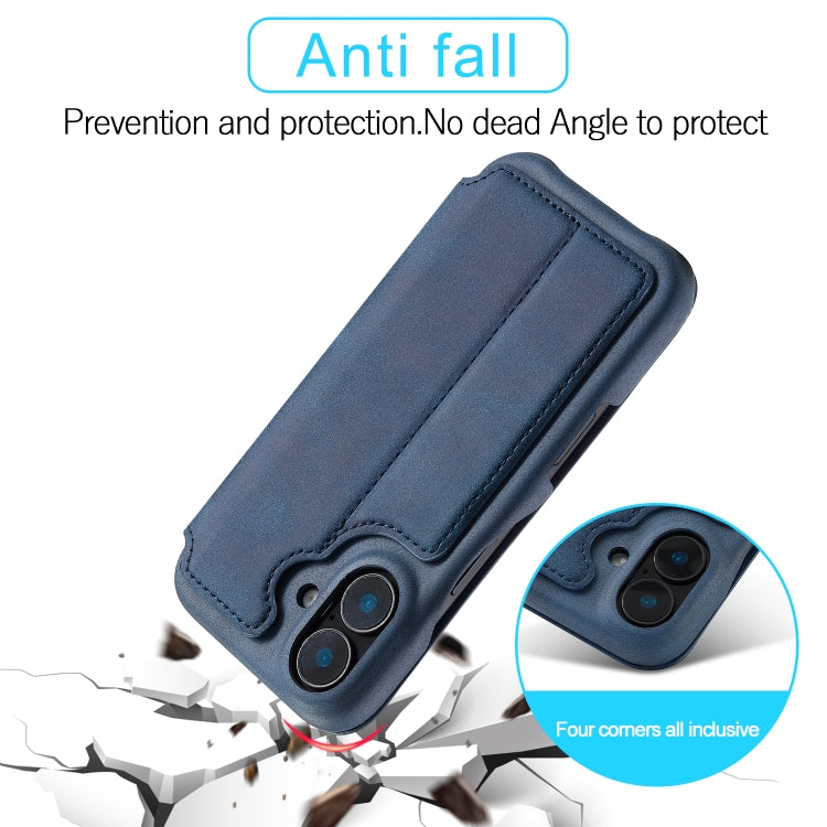 For iPhone 16 LC.IMEEKE Hon Ancient Series Flip Leather Phone Case(Blue) - iPhone 16 Cases by LC.IMEEKE | Online Shopping South Africa | PMC TechLife | Buy Now Pay Later Mobicred