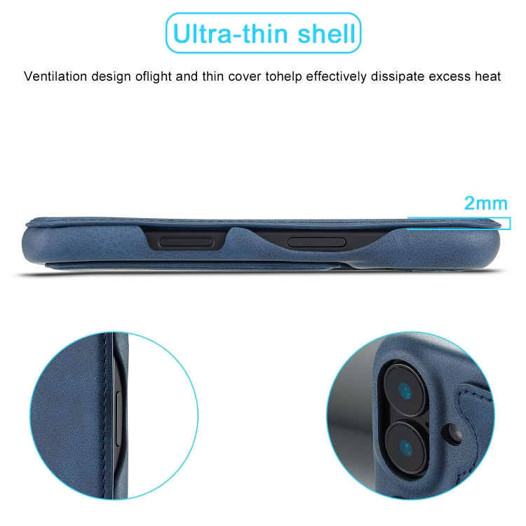 For iPhone 16 LC.IMEEKE Hon Ancient Series Flip Leather Phone Case(Blue) - iPhone 16 Cases by LC.IMEEKE | Online Shopping South Africa | PMC TechLife | Buy Now Pay Later Mobicred