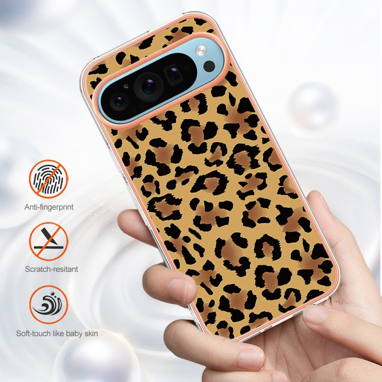 For Google Pixel 9 / 9 Pro Electroplating Dual-side IMD Phone Case(Leopard Print) - Google Cases by PMC TechLife | Online Shopping South Africa | PMC TechLife | Buy Now Pay Later Mobicred