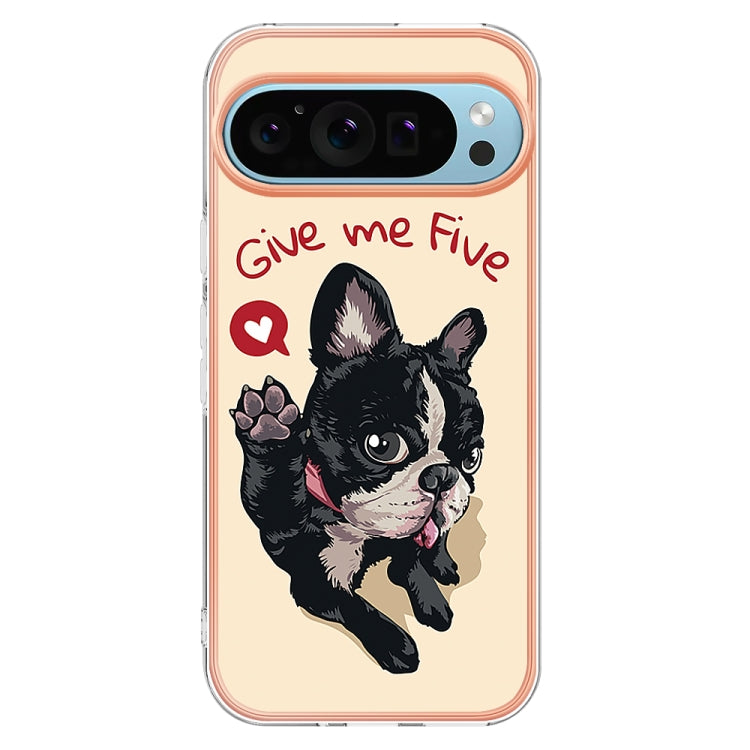For Google Pixel 9 / 9 Pro Electroplating Dual-side IMD Phone Case(Lucky Dog) - Google Cases by PMC TechLife | Online Shopping South Africa | PMC TechLife | Buy Now Pay Later Mobicred